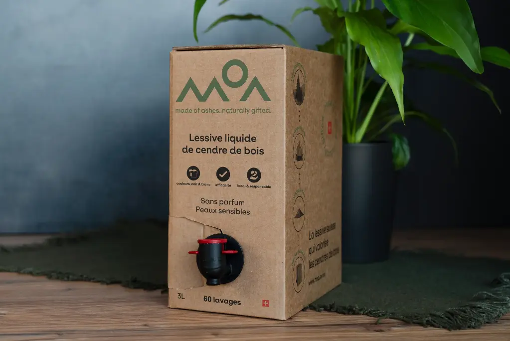 Lessive liquide de cendre de bois 3L | Sans parfum, peaux sensibles